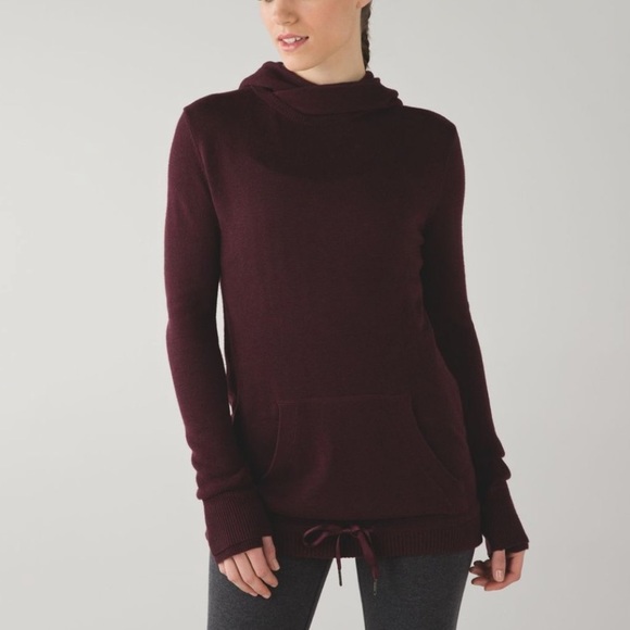 Lululemon Sweet Savasana Pullover Heathered Bordeaux Drama sweater Sz 12 hoodie - Picture 1 of 12